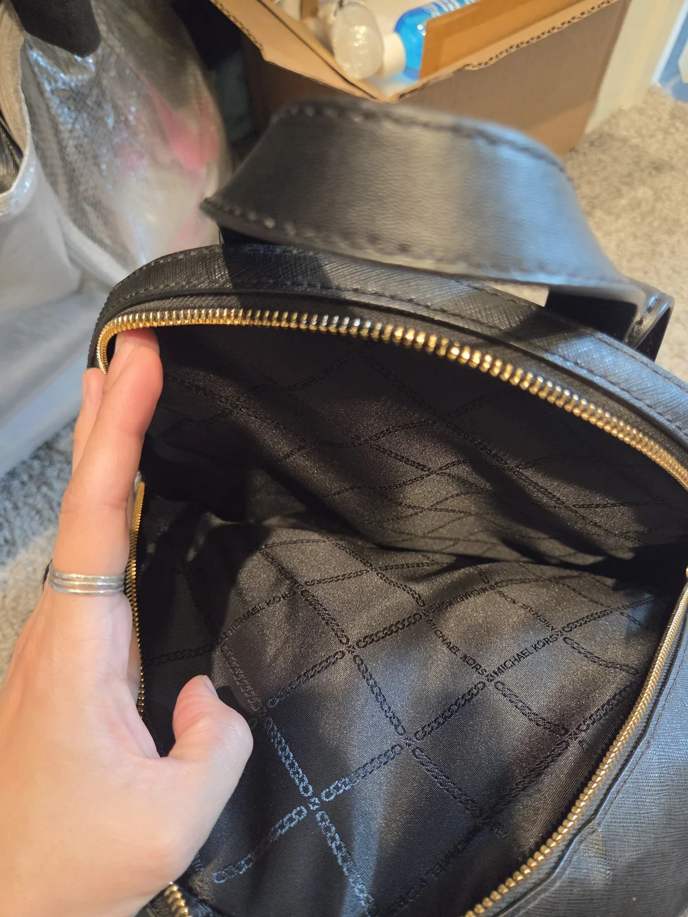 Michael Kors Black Saffiano Leather Backpack
